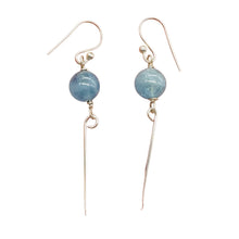 Load image into Gallery viewer, Aquamarine Sterling Silver Dangle Earrings | 2" Long | Blue | 1 Pair |
