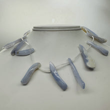 Load image into Gallery viewer, Blue Chalcedony Natural Beads 67g Strand | 44x10 to 30x6mm | 16 Beads |
