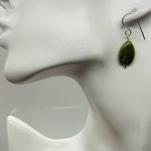 Load image into Gallery viewer, Nephrite Jade Briolette Bead Sterling Silver Earrings | Green | 1 1/4" Long |
