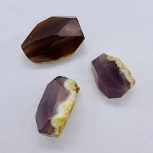 Load image into Gallery viewer, Chrysocolla Agate Faceted Free Form 3 Beads| 35x17 to 28x16mm | Lavender Clear |
