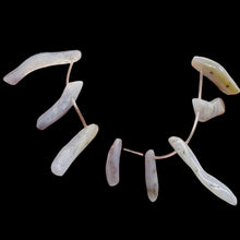 Load image into Gallery viewer, Blue Chalcedony Natural Beads 67g Strand | 44x10 to 30x6mm | 16 Beads |
