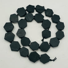 Load image into Gallery viewer, Black Stone - Africa Hexagon Bead Strand | 17x15x5mm | Black Matte | 22 Beads |
