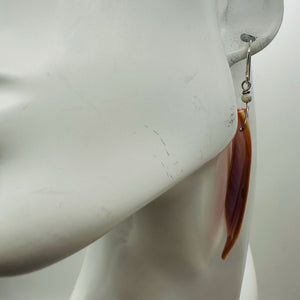 Designer Pink Mussel Shell Sterling Silver Earrings | 2 1/2"Long |