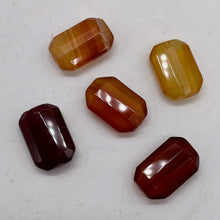 Load image into Gallery viewer, Five Beads of Faceted Carnelian Agate 12x18mm Rectangular Beads 10600P
