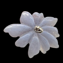 Load image into Gallery viewer, Chalcedony 18ct Hand Carved Flower Pendant | 30x26x4mm | Blue | 1 Pendant Bead |
