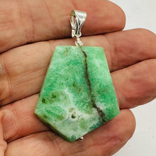Load image into Gallery viewer, Chrysoprase Carved Sterling Silver Drop Pendant | 2" Long | Green |
