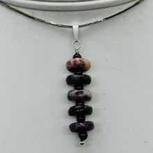 Load image into Gallery viewer, Natural Purple Lepidolite Dangle Sterling Silver Pendant | 1 1/2&quot; Long |
