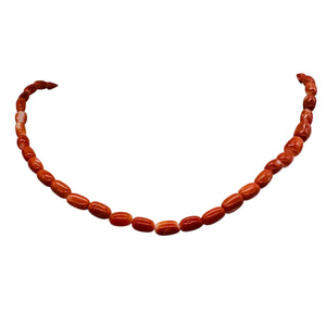 Coral Oval Graduated Beads Strand | 16" Long | 8x4 to 6x3mm | Red | 1 Strand |