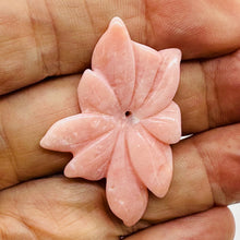 Load image into Gallery viewer, Rare Pink Peruvian Opal Flower Pendant Bead 25ct 34mm Carved Natural Gemstone
