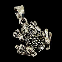 Load image into Gallery viewer, Frog Marcasite Sterling Silver Pendant | 1&quot; Long | Silver | 1 Pendant |
