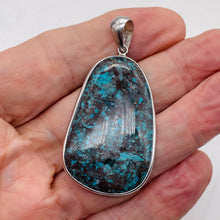 Load image into Gallery viewer, Chrysocolla Sterling Silver Oval Pendant | 3 1/2&quot; Long | Blue | 1 Pendant |
