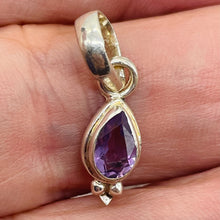 Load image into Gallery viewer, Amethyst Sterling Silver Drop Pendant | 3/4&quot; Long | Purple | 1 Pendant |
