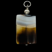 Load image into Gallery viewer, Sardonyx Agate Sterling Silver Pendant | Orange, White, Black | 1 3/4&quot; Long |

