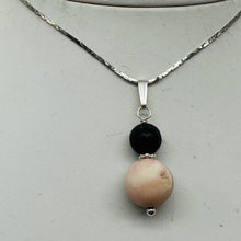 Load image into Gallery viewer, Black Stone Africa Pink Peruvian Opal Sterling Silver Pendant Handmade USA
