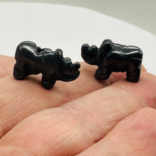 Load image into Gallery viewer, Sturdy 2 Carved Hematite Rhinosceros Beads 9275HM | 20x13x8mm | Silver black
