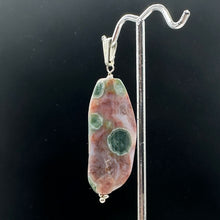 Load image into Gallery viewer, Ocean Jasper Sterling Silver Pendant | 2 1/4&quot; Long | Pink, Green | 1 Pendant |
