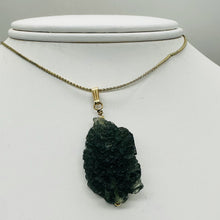 Load image into Gallery viewer, Moldavite 33ct 14K Gold Filled Tektite Pendant | 1 1/2&quot; Long| Green | 1 Pendant|
