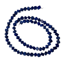 Load image into Gallery viewer, Wow Indigo Blue Lapis Diagonal Drill Cube Bead Strand 104317
