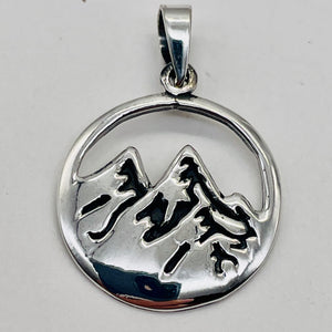 Mountain Peaks Sterling Silver Charm | 1 1/4" Long | Silver | 1 Pendant |
