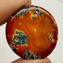 Load image into Gallery viewer, Limbcast Moss Agate Disc Pendant Bead | 33x2mm | Orange, White | 1 Bead |
