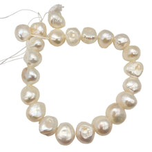 Load image into Gallery viewer, Baroque Creamy White FW Pearl 8&quot; Strand| 9.5x9x6 to 13x9x6mm| White| 21 Pearls |
