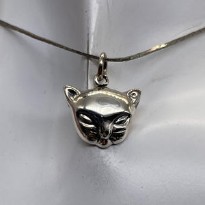 Kitty Cat Sterling Silver Charm | 3/4" Long | Silver | 1 Pendant |