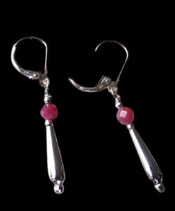 Glam Natural Purple-Red Sapphire & Silver Earrings 306618F