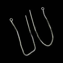 Load image into Gallery viewer, Ear Threader Sterling Silver Dangle Earrings | 2" Long | Silver | 1 Pair |
