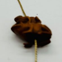 Load image into Gallery viewer, Carved Signed Boxwood Piggy Back Frog Ojime/Netsuke Bead
