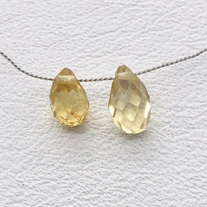 1 Natural Golden Yellow Zircon Faceted Briolette Bead 6942