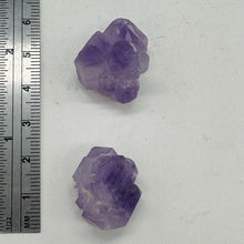 Load image into Gallery viewer, Amethyst Natural Crystals Bead Parcel| 21x19x14 and 21x19x13mm| Purple| 2 Beads|
