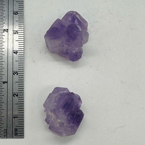 Amethyst Natural Crystals Bead Parcel| 21x19x14 and 21x19x13mm| Purple| 2 Beads|