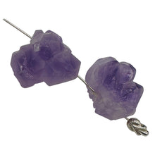 Load image into Gallery viewer, Amethyst Natural Crystals Bead Parcel| 21x19x14 and 21x19x13mm| Purple| 2 Beads|
