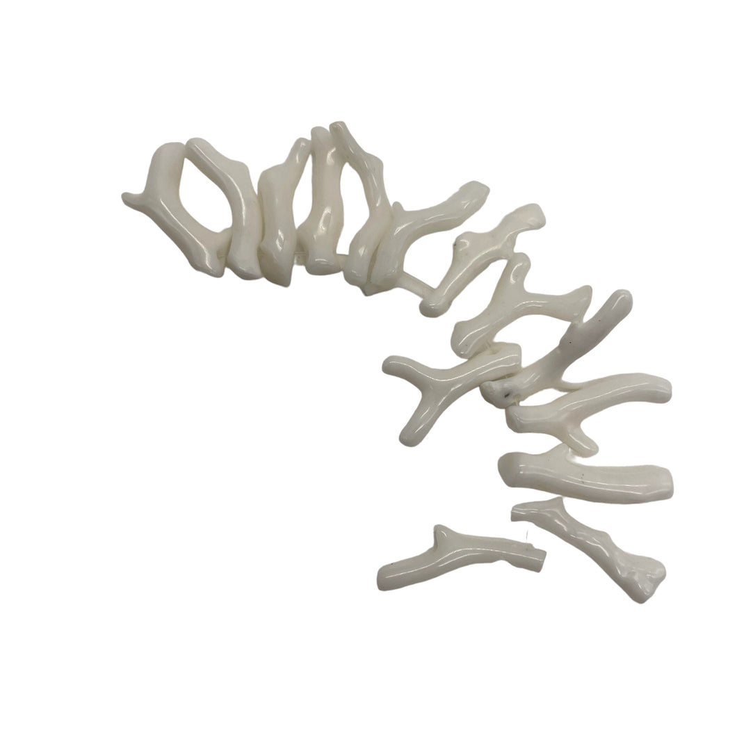 Coral Branch beads | 20x3 to 17x2mm | White | 17 Beads |