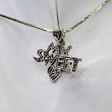Load image into Gallery viewer, My Sweet Heart Marcasite Sterling Silver Pendant | 1&quot; Long | Silver | 1 Pendant|
