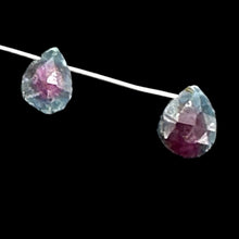 Load image into Gallery viewer, Ruby Zoisite Exquisite Flat Pear Briolette Beads | 7x5x3mm| Green, Red| 2 Beads|
