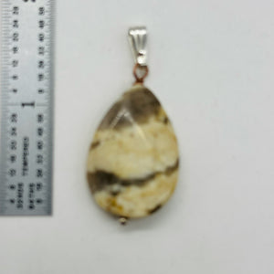 Ocean Jasper Teardrop Sterling Silver Pendant | 1 1/2" Long |