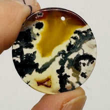 Load image into Gallery viewer, Limbcast Moss Agate Disc Pendant Bead | 33x2mm | Orange, White | 1 Bead |
