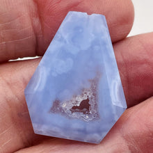 Load image into Gallery viewer, Druzy Blue Chalcedony Designer Pendant Bead | 29cts | 29x22x6mm |
