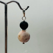 Load image into Gallery viewer, Black Stone Africa Pink Peruvian Opal Sterling Silver Pendant Handmade USA
