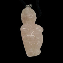 Load image into Gallery viewer, Rose Quartz Stone Goddess of Willendorf Pendant Necklace| 3/4&#39; Long | Pink |

