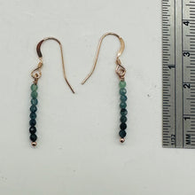 Load image into Gallery viewer, Sapphire AAA Faceted Bead Rose Gold Earrings | Blue, Dark Blue | 1 1/4" |
