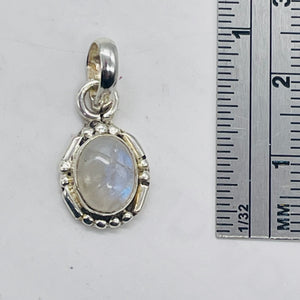 Moonstone Sterling Silver Drop Pendant | 3/4" Long | White | 1 Pendant |