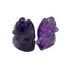 Load image into Gallery viewer, Howling 2 Carved Amethyst Wolf / Coyote Beads | 21x11x8mm | Purple
