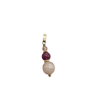 Load image into Gallery viewer, Kunzite Ruby Precious Stone 14K Gold Filled Pendant Necklace | 1 1/4 inch long|
