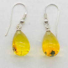 Load image into Gallery viewer, Amber Ovaloid Sterling Silver Earrings | 1 1/4&quot; Long | Yellow | 1 Pair |
