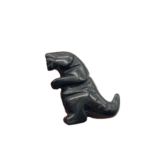 T-Rex Dinosaur Carved Obsidian Tyrannosaurus Rex Figurine | 21x18.5x7mm | Black
