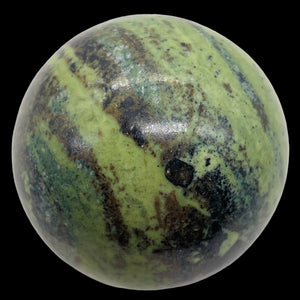 Serpentine Sphere Display Item | 131g | 1 3/4" | Yellow Green Black | 1 Sphere|