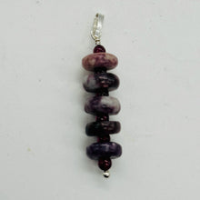 Load image into Gallery viewer, Natural Purple Lepidolite Dangle Sterling Silver Pendant | 1 1/2&quot; Long |
