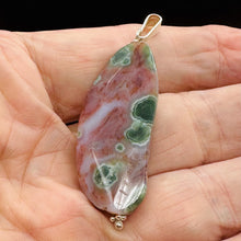 Load image into Gallery viewer, Ocean Jasper Sterling Silver Pendant | 2 1/4&quot; Long | Pink, Green | 1 Pendant |
